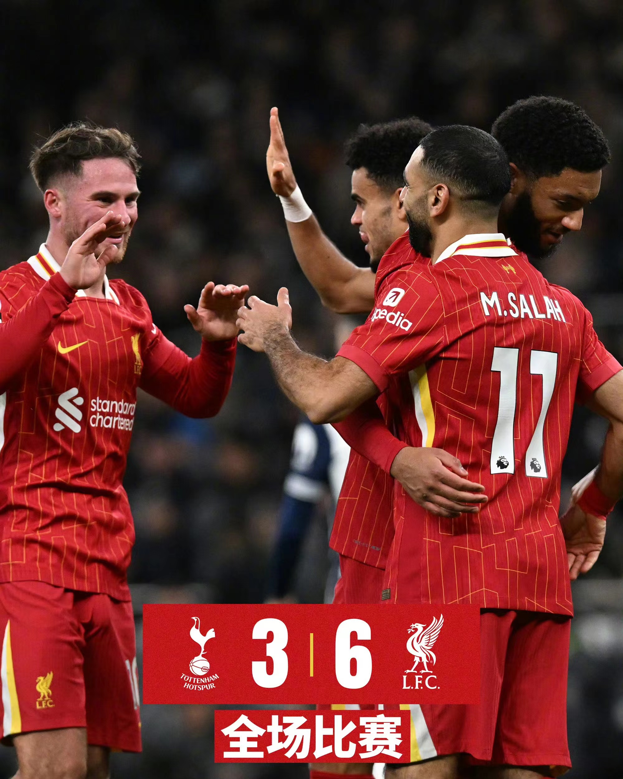 Jouluaattona Liverpool voitti Tottenhamin 6-3 ja sijoittui jälleen Valioliigan kärkeen